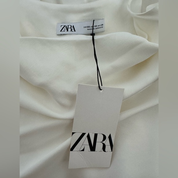 Zara white cowl neck silky slip dress - Picture 7 of 7